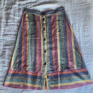 Madewell rainbow midi skirt